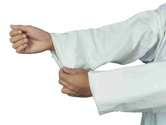 CAT-III Type 4B 5B 6B Disposable Coverall With Blue Tape And Elasticated Hood