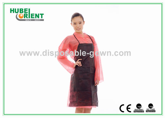 Black Soft Non-Woven Disposable Use Aprons For Adults Bibs Or in kitchen to prevent oil