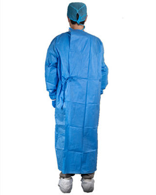 Disposable Doctor SMS Surgical Gown With Knitted Wrist For Hospital