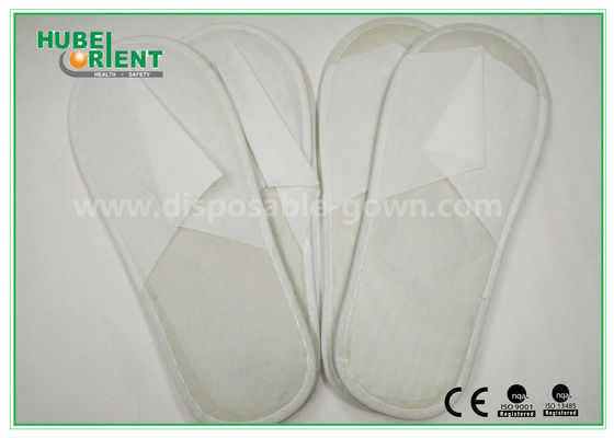 White Disposable Hotel Slipper / Closed toe One Time Use Nonwoven Slipper EVA Sole