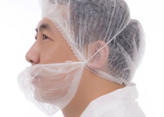 Breathable Anti Dust Single Elastic Nonwoven Beard Cover 10gsm