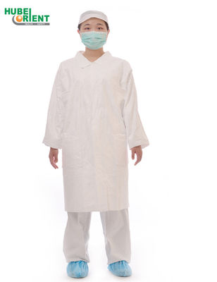 Breathable Tyvek Disposable Lab Coats With Shirt Collar