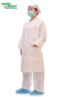 Breathable Tyvek Disposable Lab Coats With Shirt Collar