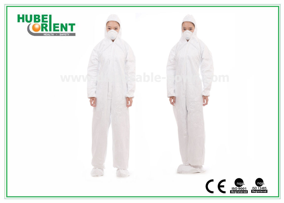 Polypropylene Disposable Protective Coveralls With Hood And Feetcover