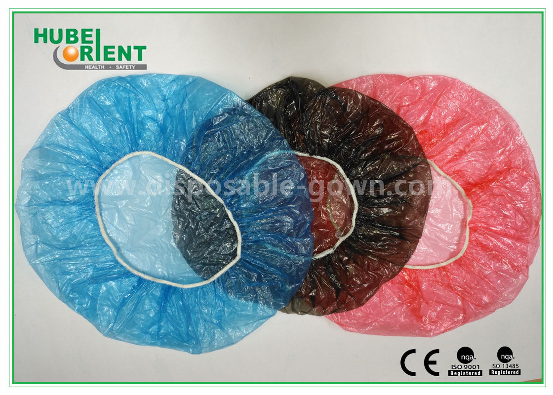 Waterproof Disposable Head Cap , Plastic Shower Caps Disposable For Hotel And Beauty Center