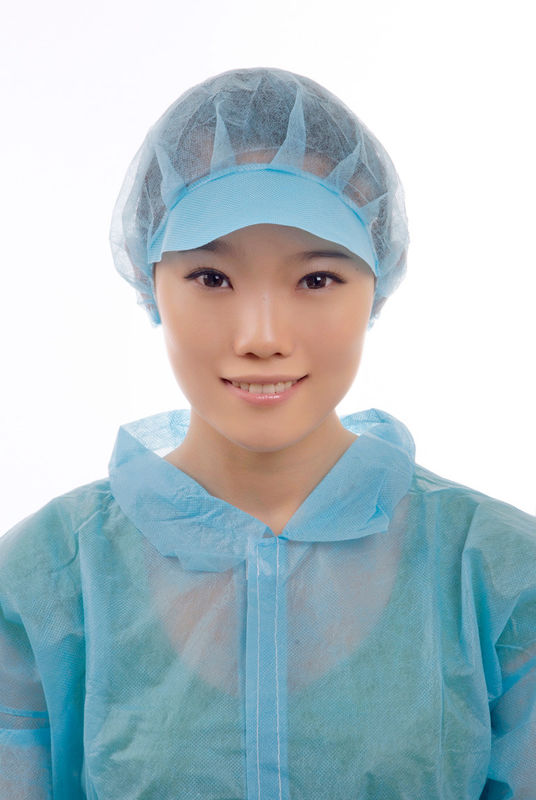 Food Processing Nonwoven Bouffant Head Cover With Peak