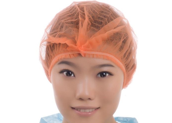 Latex Free Double Elastic Disposable Non Woven Mob Cap For Factory Prevent Dust