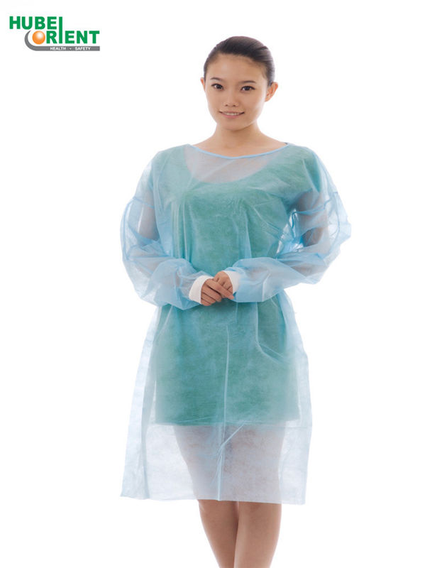 PP Nonwoven Disposable Visitor Gown 40gsm With Long Sleeve